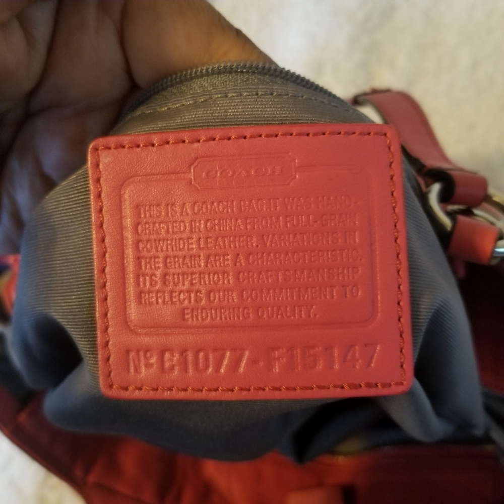 Coach Gallery East West Tote Genuine Leather Purse Coral Color Bag F15147 - Picture 8 of 11